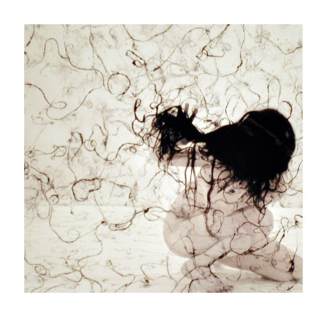 Hairbody II Andrea Cote Inkjet Print portrait of woman hair bornw hair texture abstraction hair as lines and patterning 