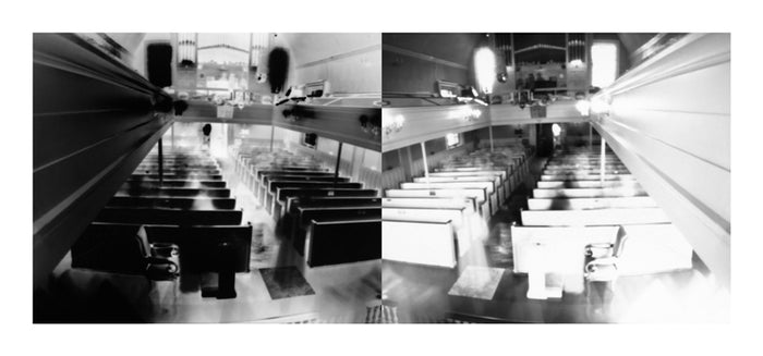 Gloria Dei Church, Congregation 1 Digital Pigment Print Ann Hamilton church contrast black and white photography pews