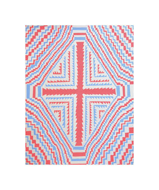 Pink Cross Silkscreen Andrew Jeffrey Wright the print center space 1026 optical illusions