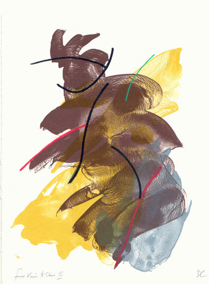 from Voices to Share III Ed Colker color based abstraction lithograph the print center brown yellow blue
