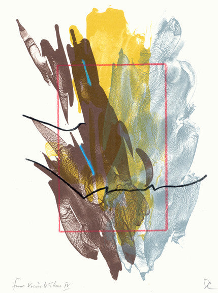 from Voices to Share IV Lithograph Ed Colker Color Base Abstraction brown blue yellow 