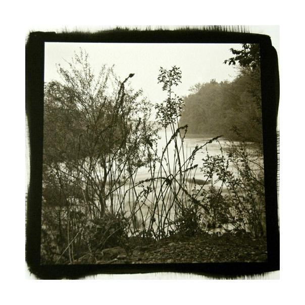 Looking North, Delaware River black boarder james syme platinum palladium print the print center Philadelphia nature lake