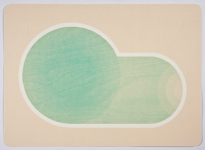Leisure Pool 3 Kristen Martincic Woodcut the print center blue pool abstraction blob shape blue gradient