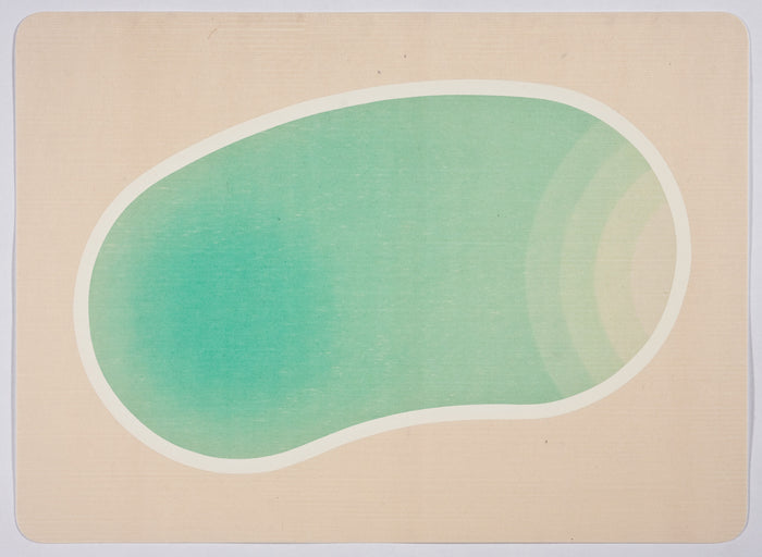 Leisure Pool 5 Kristen Martincic woodcut the print center blue gradient steps blob
