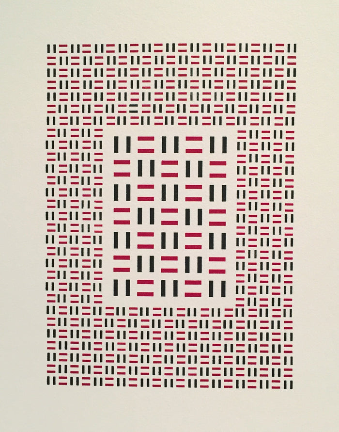 Magnified Basketweave Purgatory Pie Press Letter Press red and black optical illusion the print center Philadelphia