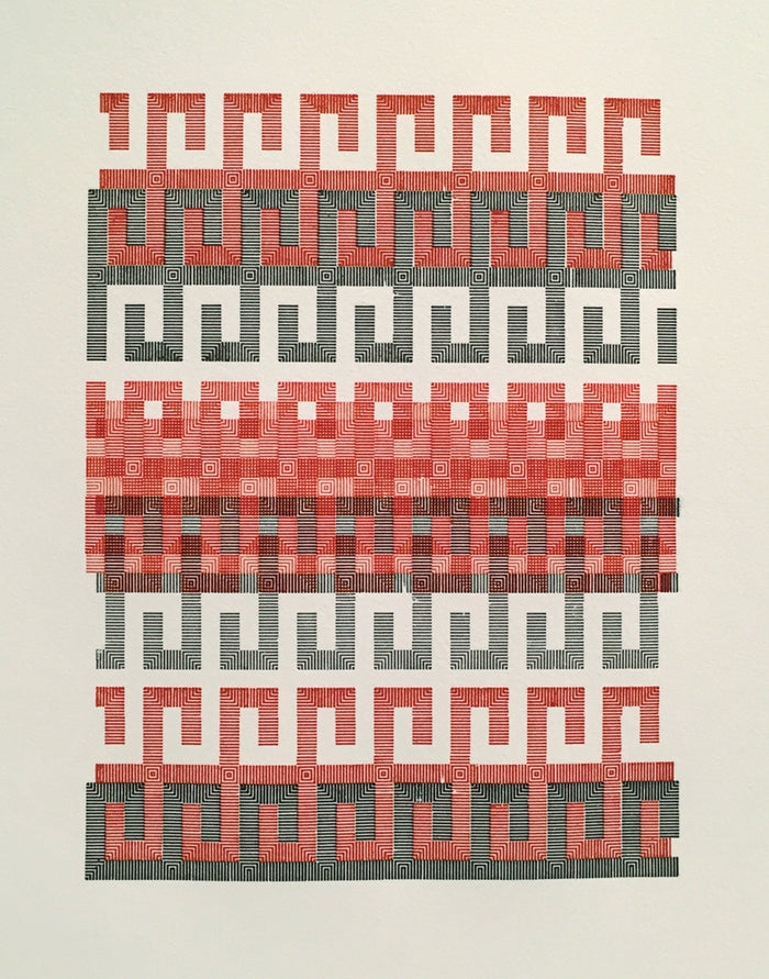 Mezin Gridlock Purgatory Pie Press Letter Press Optical illusion red black and white the print center Philadelphia
