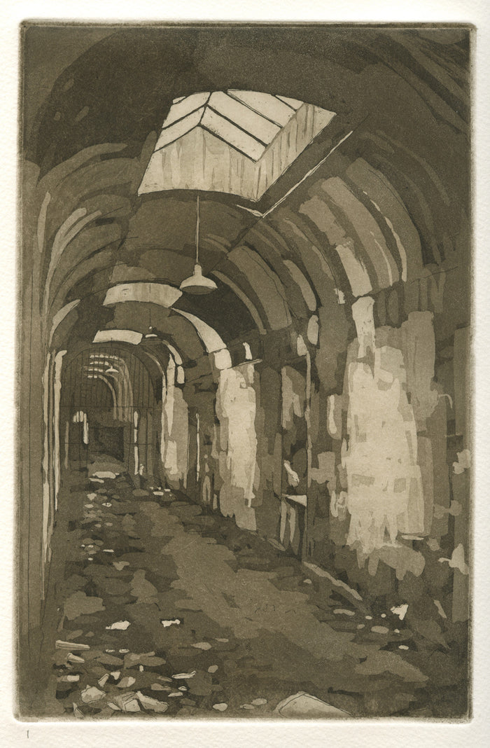Penitentiary Ken Sutherland Philadelphia Landmarks old building etching the print center