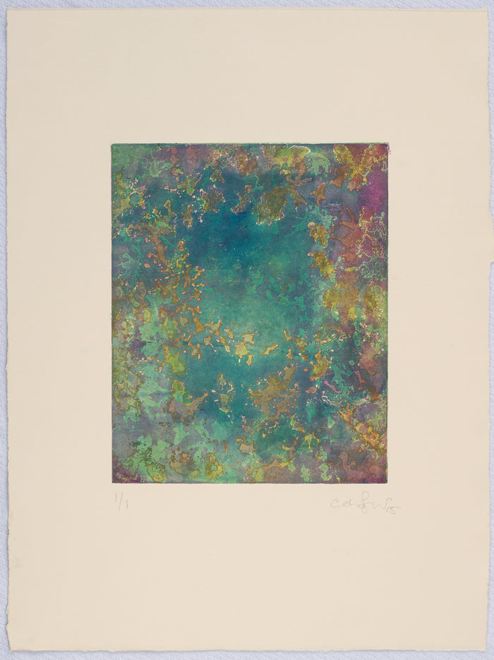 Oak Leavery Anna Jeretic Etching the print center multicolored blue purple yellow