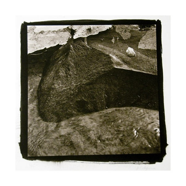 Rock With Ice, Scudder Falls Platinum Palladium Print black boarder nature dirt earth rocks James Syme 