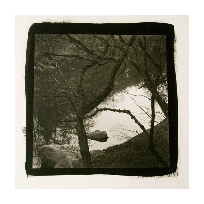 Rock With Highlight James Syme Platinum Palladium Print the print center nature abstraction black boarder photography