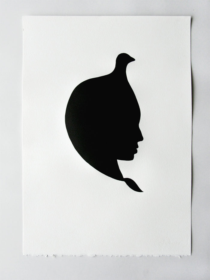 Scythian Marianne Dages Letterpress the print center silhouette person profile view portrait 