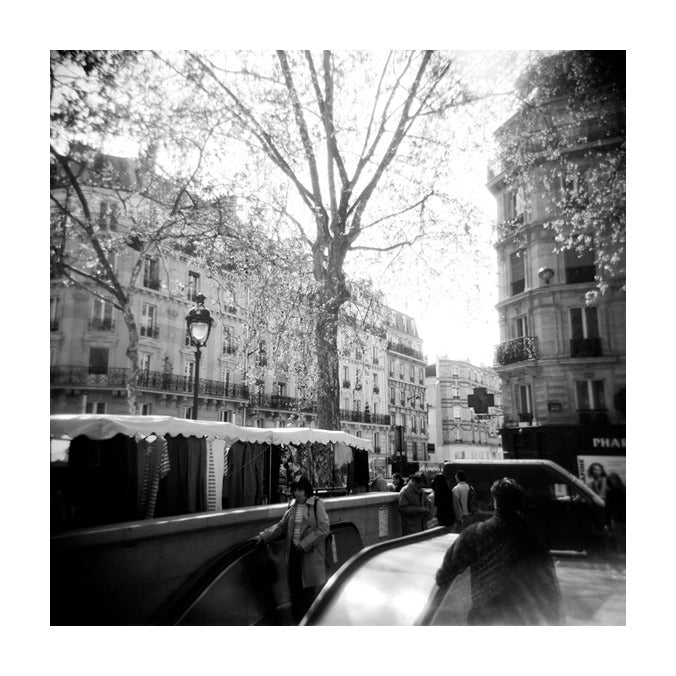 Metro Julia Blaukopf Gelatin Silver Print the print center made in Philadelphia photography  street view cars buildings winter time