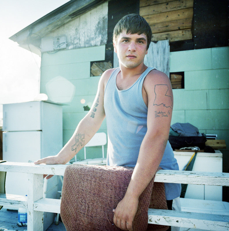 Bottom of Da Boot Kae; Alford Book disappearing communities of Isle de Jean Charles and Pointe-aux-Chenes Portraiture and Landscapes people Louisiana The Print Center Photography