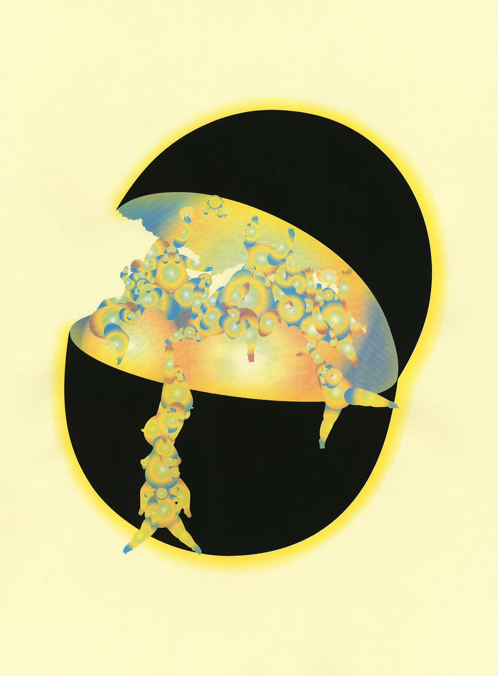 Dark Melon Qiaoyi Shi Silkscreen characters fruit food neon the print center philadelphia