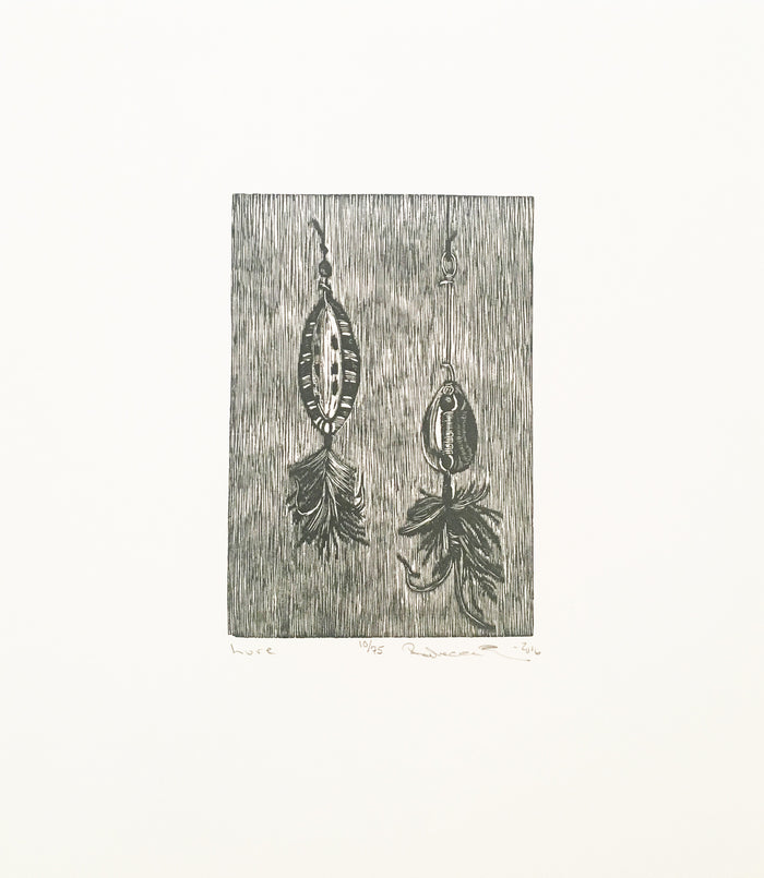 Lure Rebecca Gilbert Engraving fishing catch bait the print center philadelphia