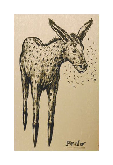 Pedo Lithograph Endi Poskovic the print center Philadelphia donkey drawing