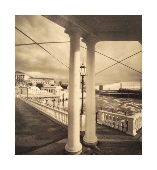 Philadelphia Museum of Art James Abbott Gelatin Silver Print the print center columns sepia colors river