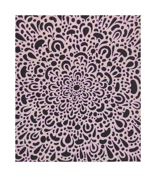 Purple and Black on Gray Andrew Jeffrey Wright Silkscreen the print center mandala pattern