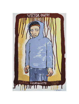 Little Kid Hands Ben Woodward silkscreen the print center portrait boy hoodie 