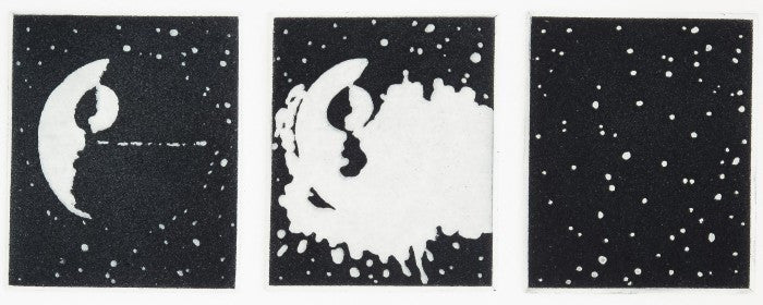 Moon Jason Urban /intaglio the print center black and white 3 prints space sci-fi