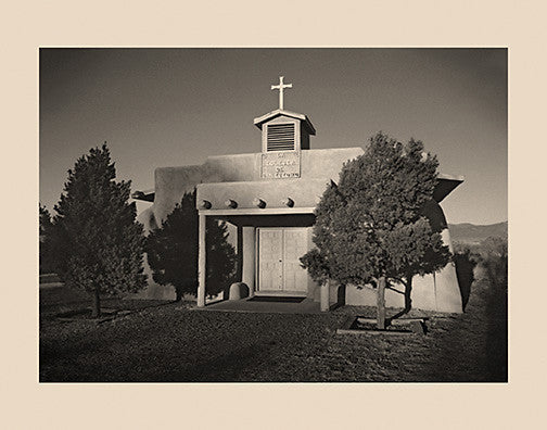 La Inglesia de San Isidro II, Ranchos de Taos Photograph John Benigno church isolation trees religion black and white photo