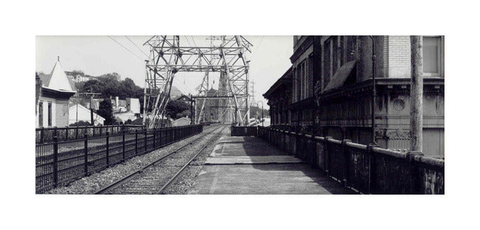 Manayunk Train Station Paul Rider Geltain Silvver Print Train Tracks Black and white Photography made in Philadelphia the print center history
