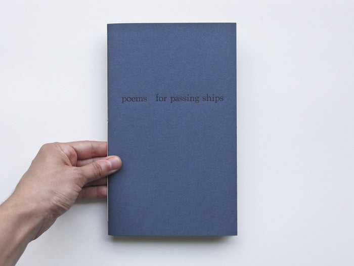 Poems for Passing Ships Marianne Dages letter press book poems and text blue 