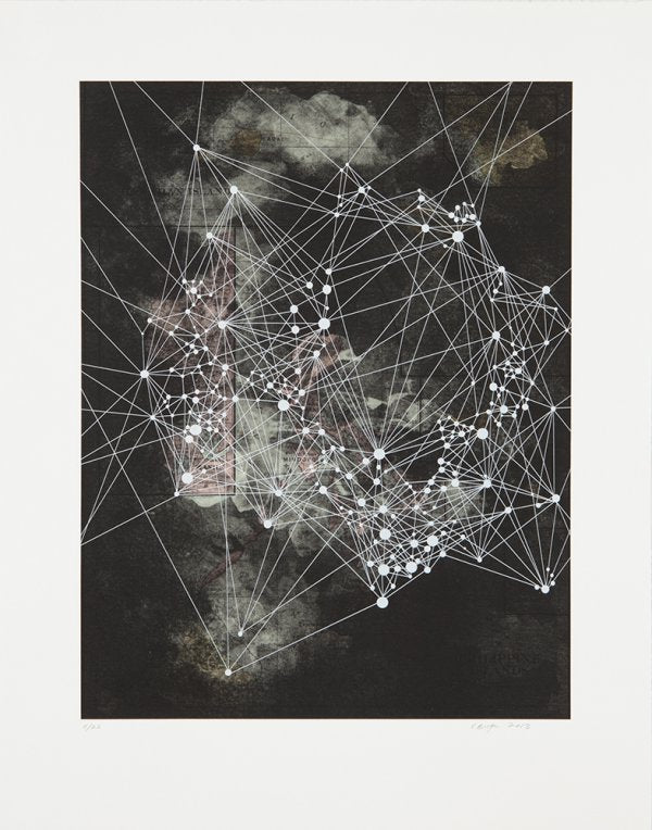Island collagraph victoria burge stars constellations the print center detailed prints 