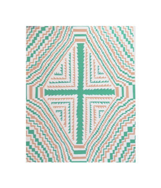 Green Cross No. 2 Andrew Jeffrey Wright silkscreen the print center acid art trippy movement color theory green and orange 