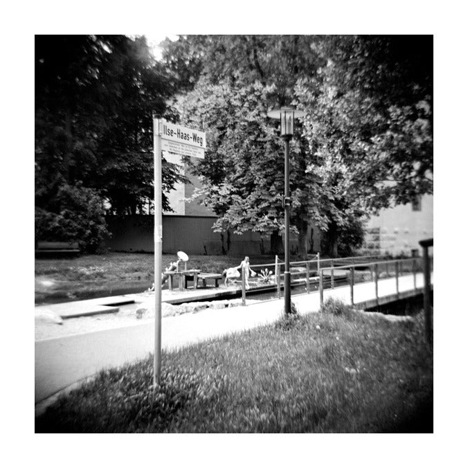 Museum Street Julia Blaukopf Black and white photography Gelatin Silver Print The print center made in Philadelphia trees city 