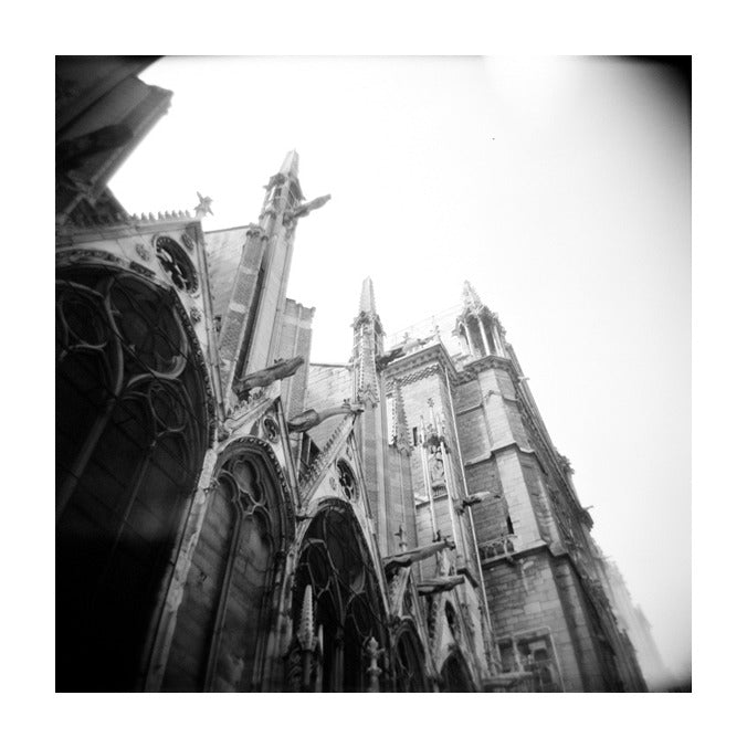 Notre Dame Julia Blaukopf Inkjet Print church looking up at buildings made in Philadelphia 