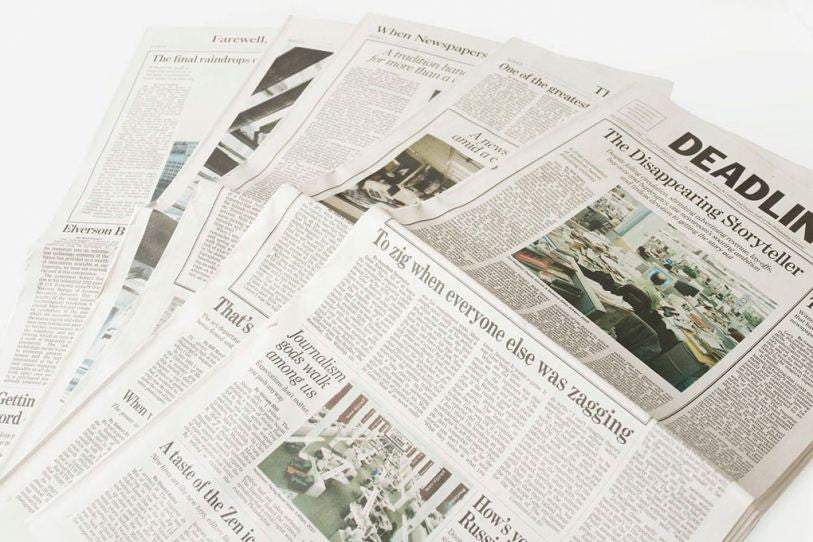 Deadline Will Steacy Book Newspaper text headlines the print center The Philadelphia Inquirer