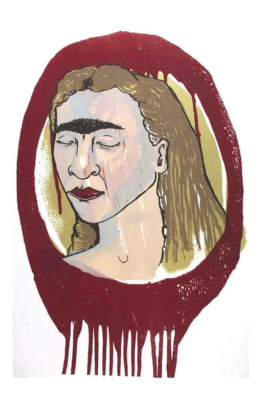 A Very Lovely Lady Ben Woodward Silkscreen Printing The Print Center Made in Philadelphia Woman Girl Unibrow 