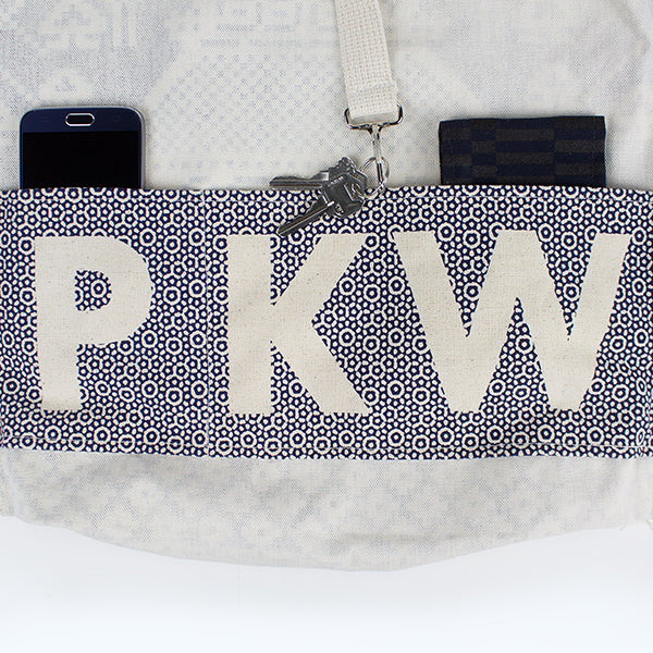 Phone Keys Wallet Tote: Pagoda Kayrock Screenprinting Tote Bag gifts the print center blue and white