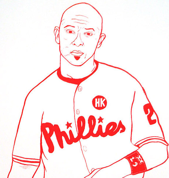 Raul is Cool Philadelphia sports pride Phillies the print center Thom Lessner Silkscreen cartoon baseball player 