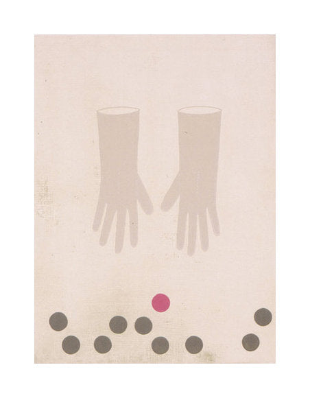 Reach Kristen Martinic Etching two gloves hands reaching objects balls circles etiching 